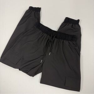 Cargo Joggers SIX/FIFTY Black Lightweight Stretch Pocketed Pants Size L Large